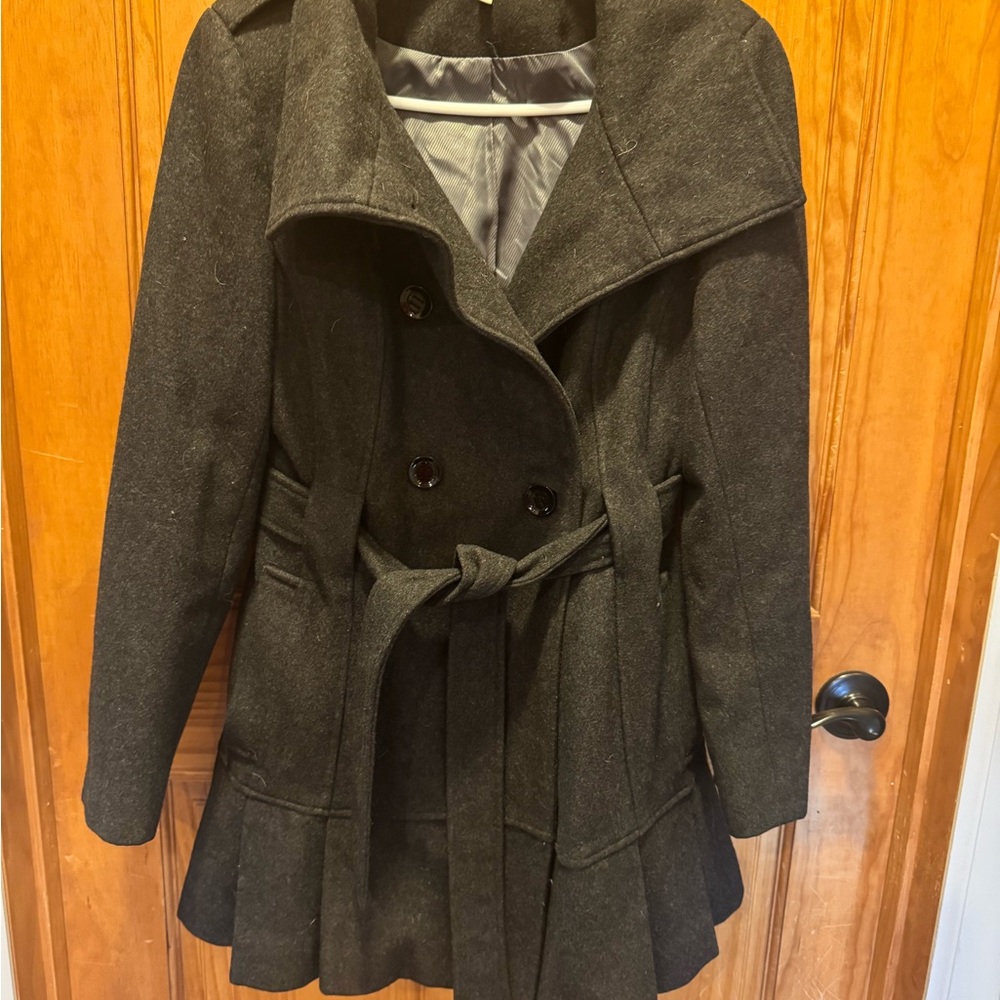 Calvin Klein Charcoal Double-Breasted Trench Coat